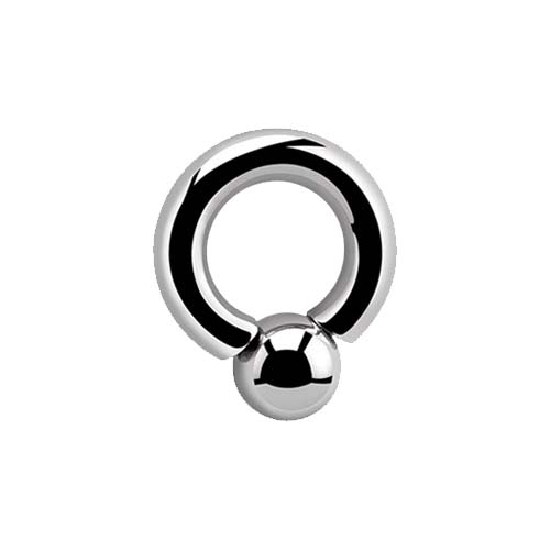 Surgical Steel Screwball Ring - Leather