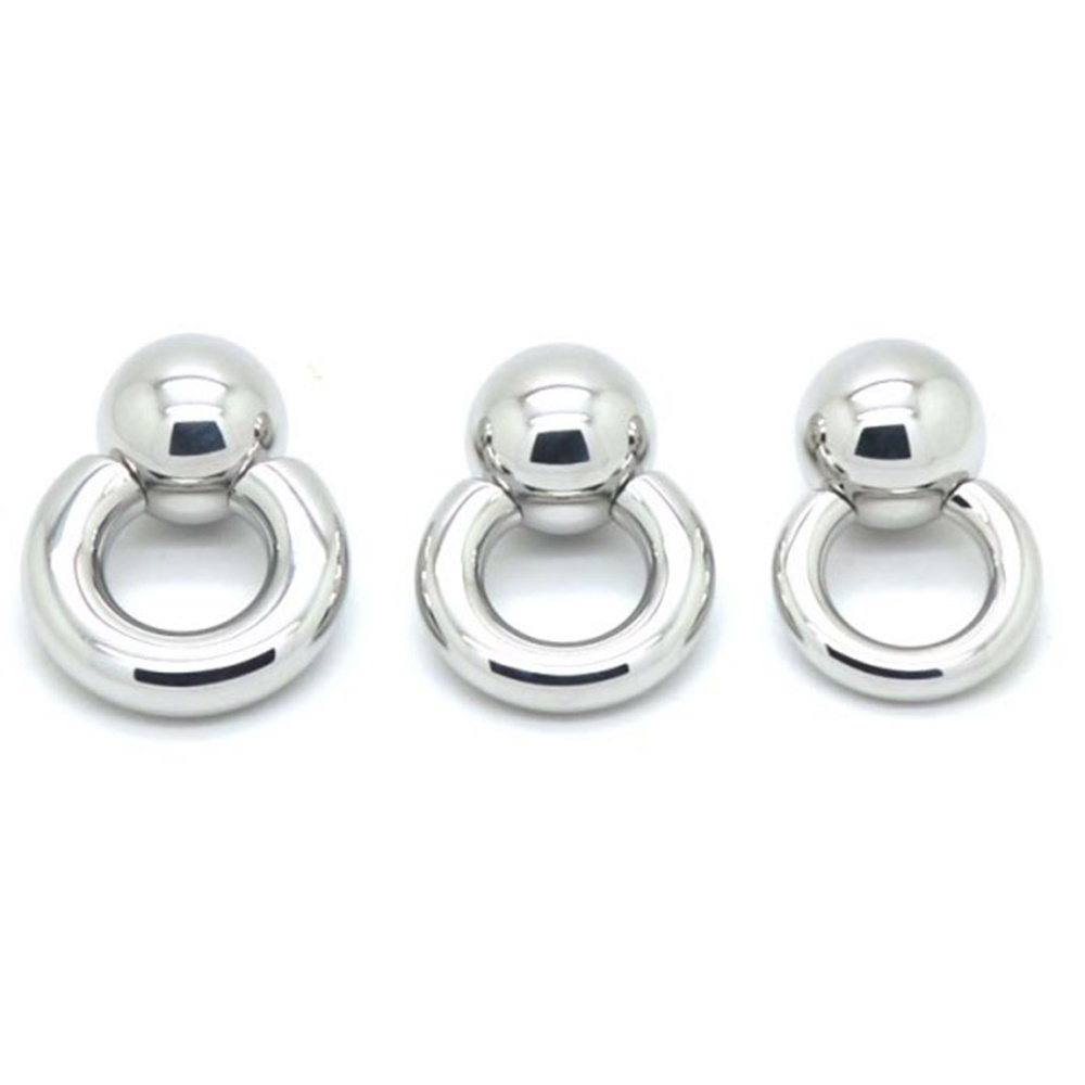 Monster Large Heavy Gauge Screw in Ball BCR Prince Albert CBR Nipple Ring - Titanium