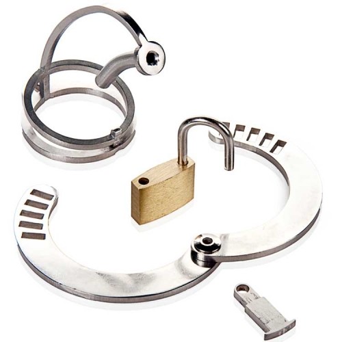 Open Chastity Cage with Penis Plug - Stainless Steel - Open Chastity Cage with Penis Plug