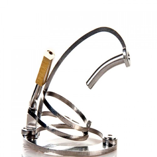 Open Chastity Cage with Penis Plug - Stainless Steel - Open Chastity Cage with Penis Plug