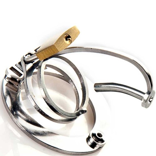Open Chastity Cage with Penis Plug - Stainless Steel