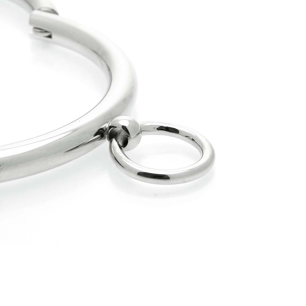 Ladies Rolled Steel Collar with Ring - Stainless Steel - Ladies Rolled Steel Collar with Ring